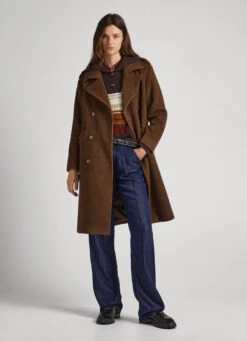 HERRINGBONE PRINT WOOL COAT -Winter Clothes Store PL402257 0AA 02 MO