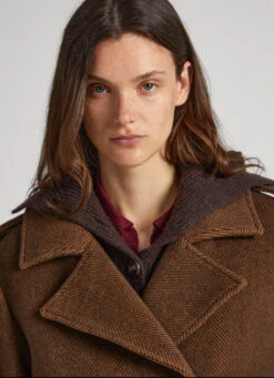 HERRINGBONE PRINT WOOL COAT -Winter Clothes Store PL402257 0AA 03 MO