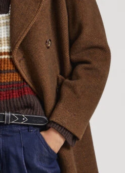 HERRINGBONE PRINT WOOL COAT -Winter Clothes Store PL402257 0AA 04 MO