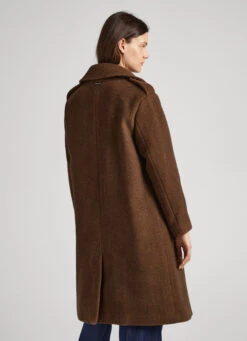 HERRINGBONE PRINT WOOL COAT -Winter Clothes Store PL402257 0AA 05 MO