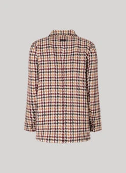 WOOL BLEND HOUNDSTOOTH PRINT BLAZER -Winter Clothes Store PL402291 0AA 02 FL