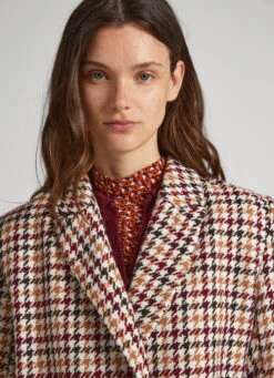 WOOL BLEND HOUNDSTOOTH PRINT BLAZER -Winter Clothes Store PL402291 0AA 03 MO