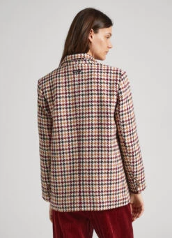 WOOL BLEND HOUNDSTOOTH PRINT BLAZER -Winter Clothes Store PL402291 0AA 05 MO