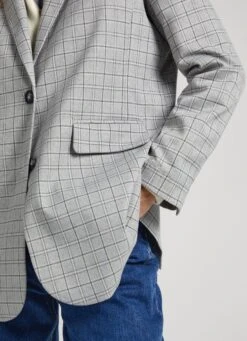 CHECKED TWILL BLAZER 13 CHECKED TWILL BLAZER -Winter Clothes Store PL402293 0AA 04 MO