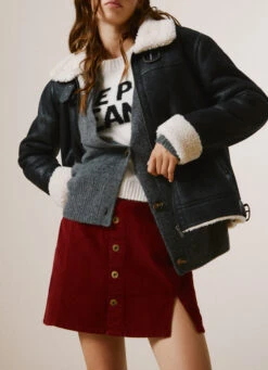 FLEECE LINED BIKER JACKET