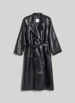 FAUX LEATHER TRENCH COAT 15 FAUX LEATHER TRENCH COAT -Winter Clothes Store PL402309 999 01 FL