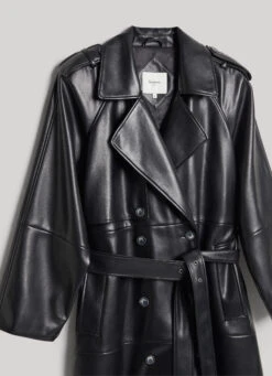 FAUX LEATHER TRENCH COAT 16 FAUX LEATHER TRENCH COAT -Winter Clothes Store PL402309 999 02 FL