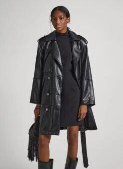 FAUX LEATHER TRENCH COAT 12 FAUX LEATHER TRENCH COAT -Winter Clothes Store PL402309 999 03 MO