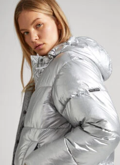 SILVER PUFFER JACKET -Winter Clothes Store PL402313 934 04 MO