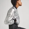 SILVER LEATHER BOMBER JACKET -Winter Clothes Store PL402325 934 01 MO