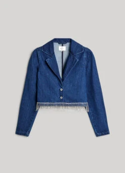 CROPPED DENIM JACKET -Winter Clothes Store PL402327 000 01 FL