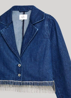CROPPED DENIM JACKET -Winter Clothes Store PL402327 000 02 FL