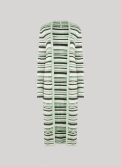 LONG STRIPE-PRINT CARDIGAN -Winter Clothes Store PL702008 0AA 01 FL