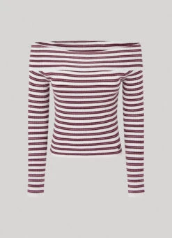 BARDOT STRIPE PRINT TOP 12 BARDOT STRIPE PRINT TOP -Winter Clothes Store PL702016 0AA 01 FL