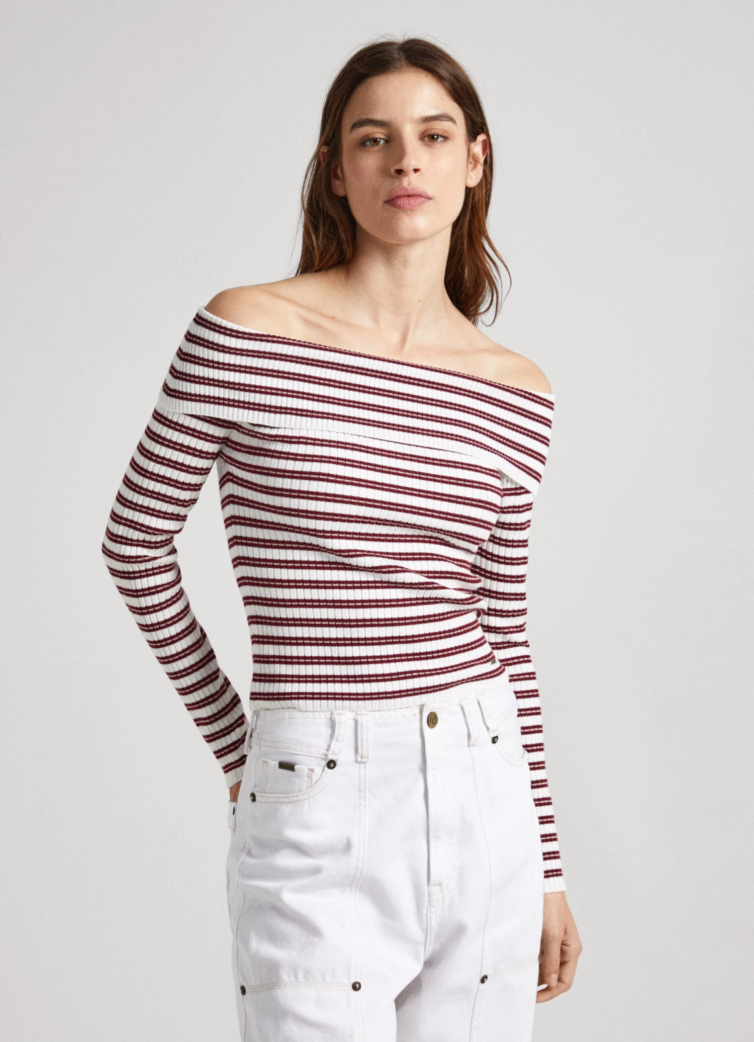 BARDOT STRIPE PRINT TOP 3 BARDOT STRIPE PRINT TOP