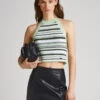 STRIPE PRINT HALTER TOP 1 STRIPE PRINT HALTER TOP -Winter Clothes Store PL702017 0AA 01 MO