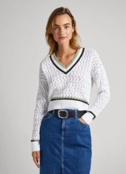 DIAMOND OPENWORK KNIT