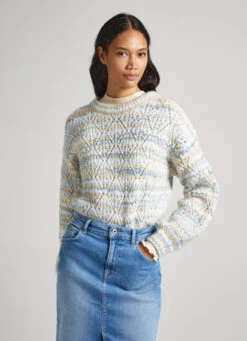 STRIPED PERKINS COLLAR KNIT