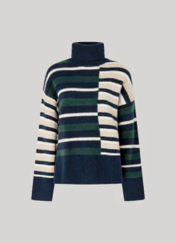 STRIPED TURTLENECK KNIT -Winter Clothes Store PL702041 692 01 FL