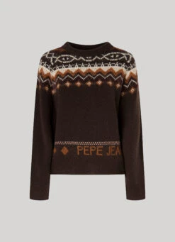 CREW NECK JACQUARD JUMPER -Winter Clothes Store PL702053 874 01 FL