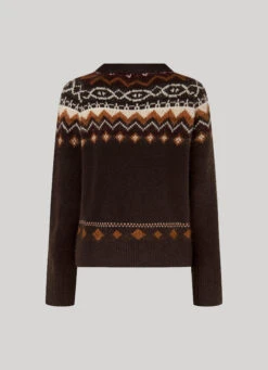 CREW NECK JACQUARD JUMPER -Winter Clothes Store PL702053 874 02 FL