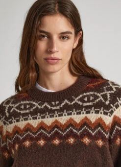 CREW NECK JACQUARD JUMPER -Winter Clothes Store PL702053 874 03 MO