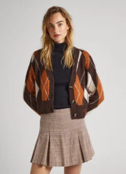 ARGYLE JACQUARD CARDIGAN