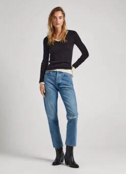 RIBBED V-NECK KNIT -Winter Clothes Store PL702056 999 02 MO