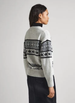 CREW NECK JACQUARD KNIT -Winter Clothes Store PL702061 804 05 MO