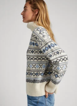 TURTLENECK JACQUARD KNIT -Winter Clothes Store PL702064 0AA 04 MO