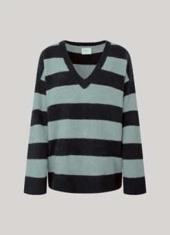KNIT JUMPER WITH STRIPED PRINT 11 KNIT JUMPER WITH STRIPED PRINT -Winter Clothes Store PL702096 660 01 FL