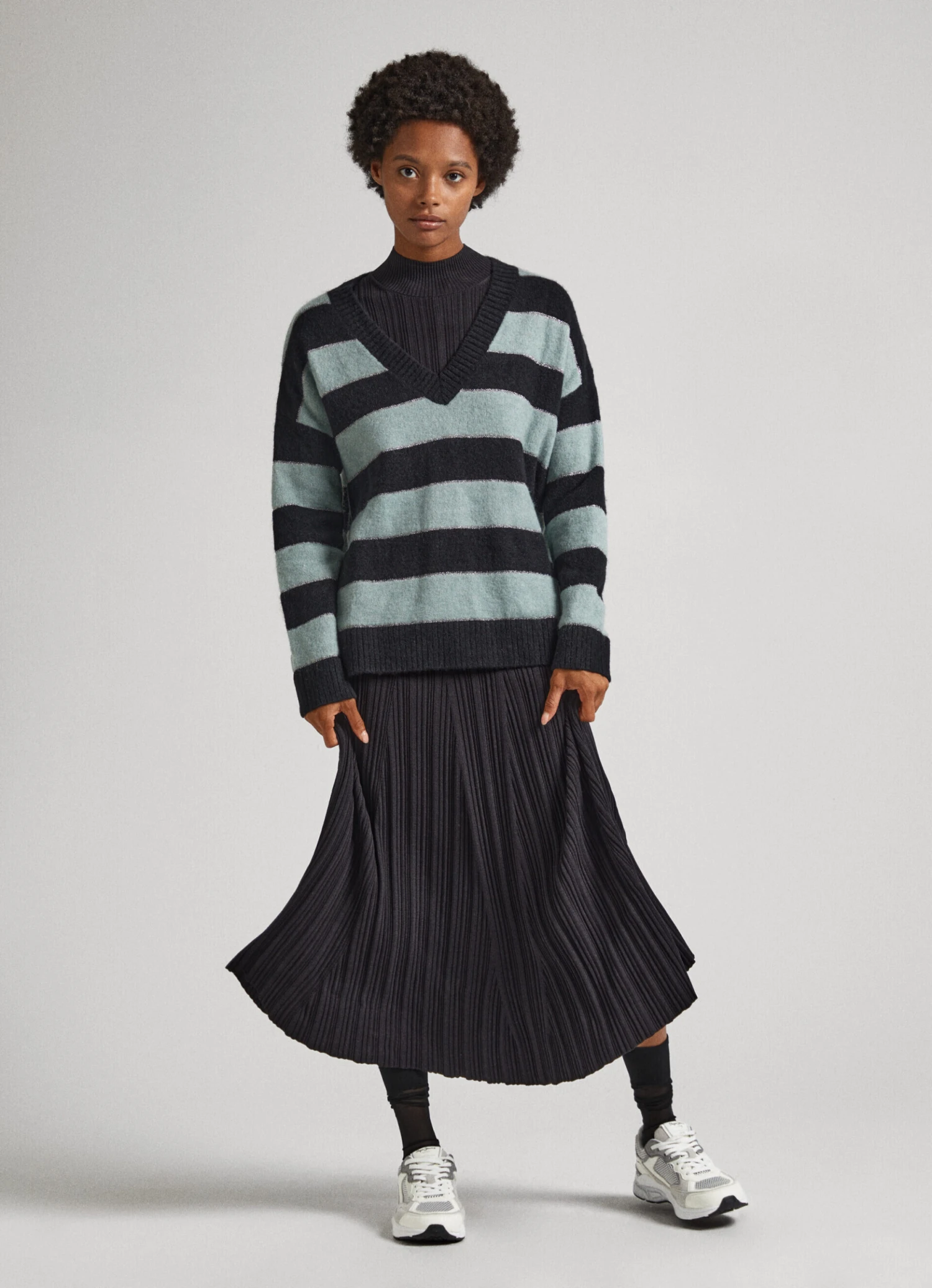 KNIT JUMPER WITH STRIPED PRINT 3 KNIT JUMPER WITH STRIPED PRINT - Image 2