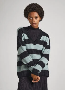 KNIT JUMPER WITH STRIPED PRINT 9 KNIT JUMPER WITH STRIPED PRINT -Winter Clothes Store PL702096 660 03 MO