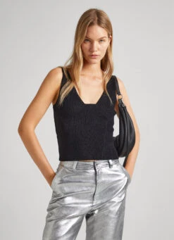 KNITTED TOP WITH V-NECKLINE 10 KNITTED TOP WITH V-NECKLINE -Winter Clothes Store PL702109 999 03 MO