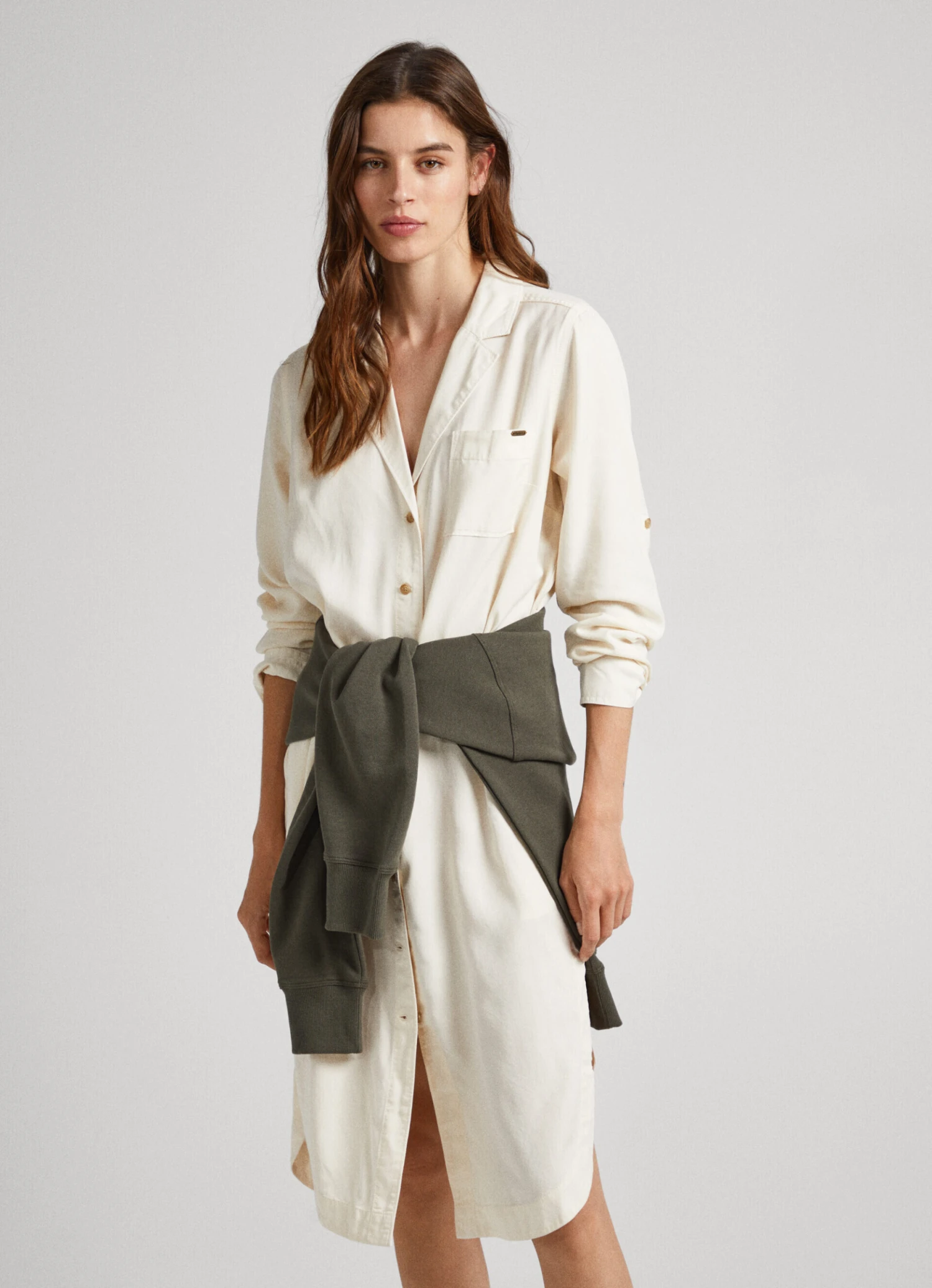 FLAP NECK TENCEL DRESS 4 FLAP NECK TENCEL DRESS - Image 2