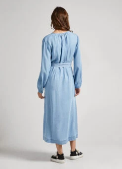 ROUND NECK TENCEL DRESS -Winter Clothes Store PL953342 551 04 MO