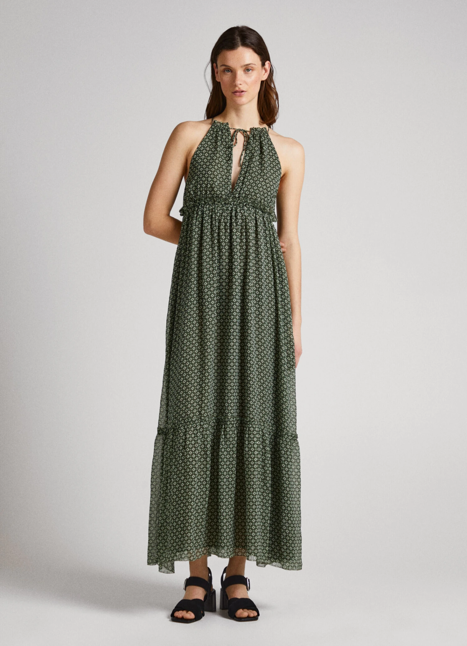 GEOMETRIC PRINT CHIFFON DRESS 3 GEOMETRIC PRINT CHIFFON DRESS