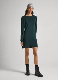 V-NECK TENCEL DRESS -Winter Clothes Store PL953385 692 02 MO