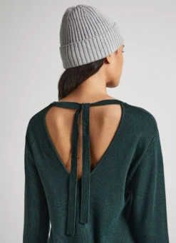 V-NECK TENCEL DRESS -Winter Clothes Store PL953385 692 04 MO