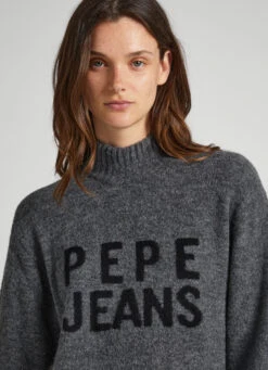 TURTLENECK DRESS WITH LOGO -Winter Clothes Store PL953387 963 03 MO