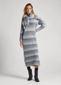 FADED EFFECT MELANGE DRESS