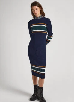 RIBBED KNIT DRESS -Winter Clothes Store PL953390 594 02 MO