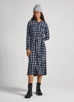 CHECKED DRESS WITH BELT