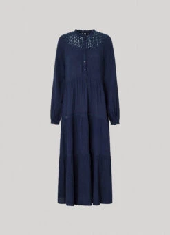 DOBBY DRESS WITH OPENWORK DETAILS -Winter Clothes Store PL953399 594 01 FL