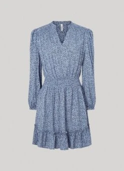 FLORAL PRINT DOBBY DRESS -Winter Clothes Store PL953408 0AA 01 FL