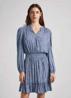 FLORAL PRINT DOBBY DRESS