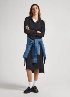 SATIN SHIRT DRESS -Winter Clothes Store PL953414 999 02 MO