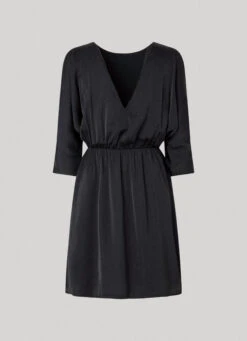 SATIN DRESS W/ BATWING SLEEVES -Winter Clothes Store PL953416 999 02 FL