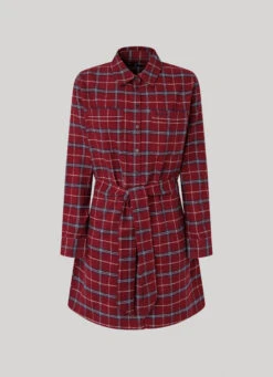 CHECKED COTTON DRESS -Winter Clothes Store PL953420 0AA 01 FL