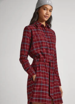 CHECKED COTTON DRESS -Winter Clothes Store PL953420 0AA 04 MO